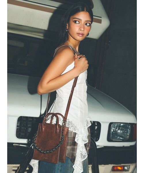 【完売品】EVRIS ショルダーバッグ EチェーンショルダーBAG 2way EVRIS ショルダーバッグ バッグ ダブルチェーンショルダーBAG