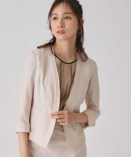 24年製 未使用級 SOEJU 手洗い可 ノーカラー ツイルアウタージャケット ツイルアウタージャケット - SOÉJU online store｜上質な大人の