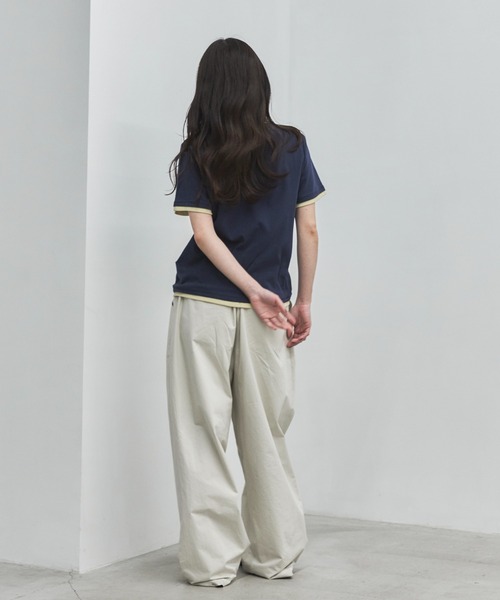 ワイドパンツ パンツ コクーンチノイージーパンツ レディースの画像