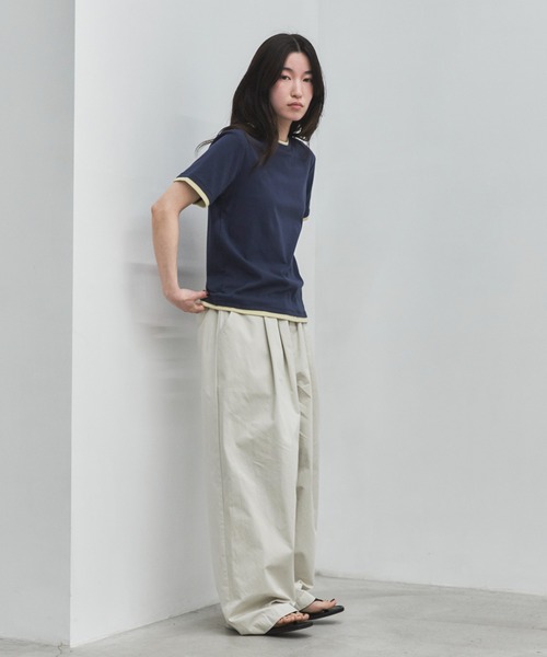 ワイドパンツ パンツ コクーンチノイージーパンツ レディースの画像