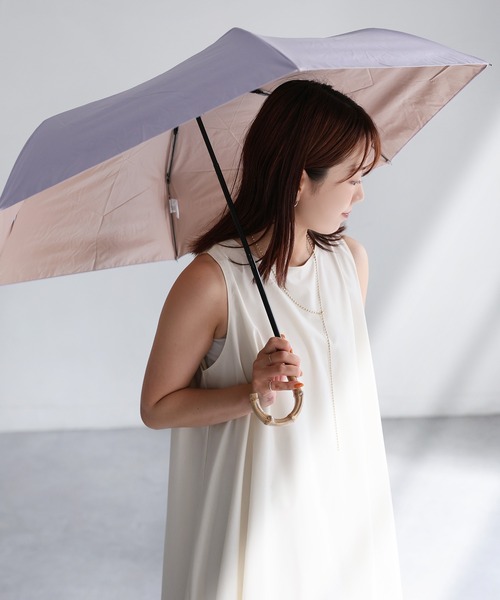 Riberry 折りたたみ傘 「UVカット」バイカラー晴雨兼用バンブー