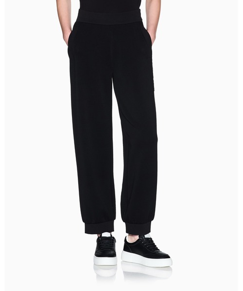 新品未使用 エンポリオアルマーニ スウェットパンツ ジョガーパンツ 黒×シルバー ARMANI EXCHANGE スウェットパンツ ジャージ 「A|X アルマーニ
