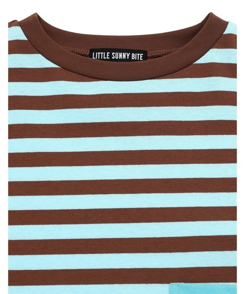 tシャツ 「little sunny bite」crazy stripe fake layered long tee レディース メンズ Little sunny bite tシャツ 「little bite」crazy stripe fake