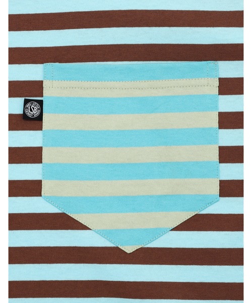 tシャツ /little sunny bite/crazy stripe fake layered long tee レディース メンズ Little sunny bite tシャツ 「little bite」crazy stripe fake
