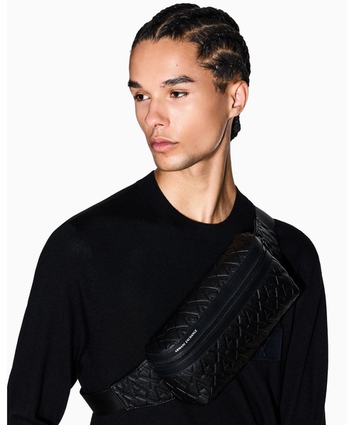 EMPORIO ARMANI ブラック ウエストポーチ ARMANI EXCHANGE ウエストポーチ 「A|X アルマーニ エクスチェンジ