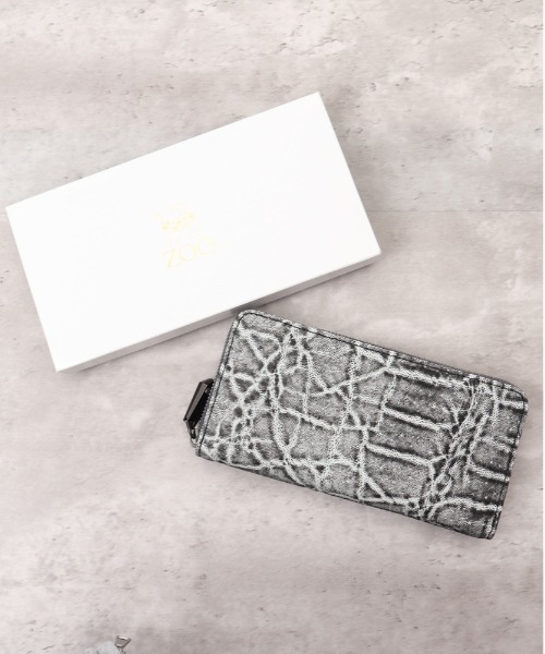 長財布 財布 ZOO ZLW-143 象革 クラッシュ加工 財布 メンズ レディースの画像