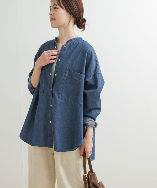 「URBAN RESEARCH DOORS」 長袖シャツ MEDIUM インディゴブルー レディース