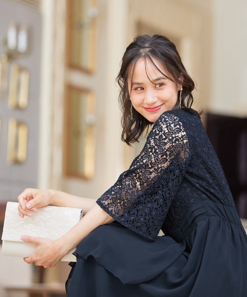 Jolie et 「Jolie Jolie」 半袖ワンピース LL ネイビー