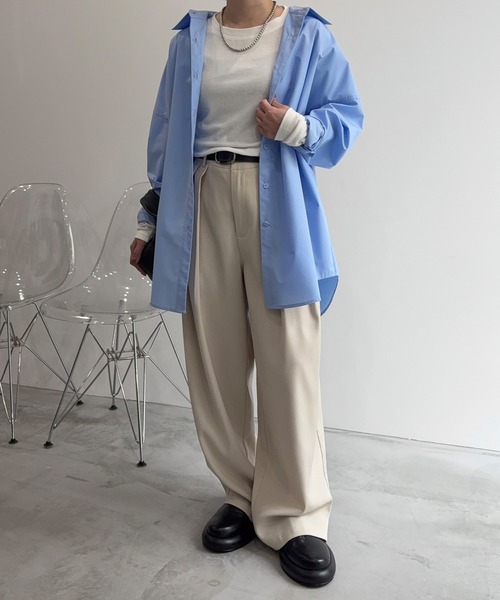 meilmada ワイドパンツ スラックス パンツ 「追加」ツータックワイド