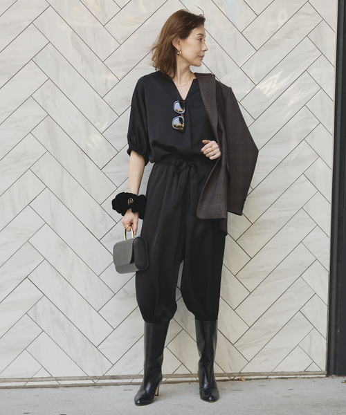 ヴェルメイユパーイエナ　オールインワン美品 VERMEIL par iena（ヴェルメイユパーイエナ） オールインワン サテン