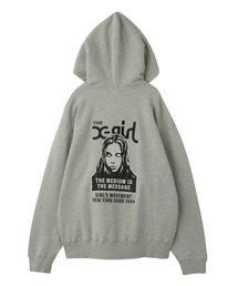 X-girl（エックスガール） パーカー FACE PATCH AND LOGO ZIP UP SWEAT