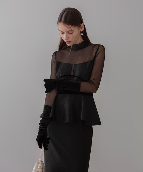 Leja（レジャ） ドレス 「LEJA LUXE」2WAYチュールペプラムベロア