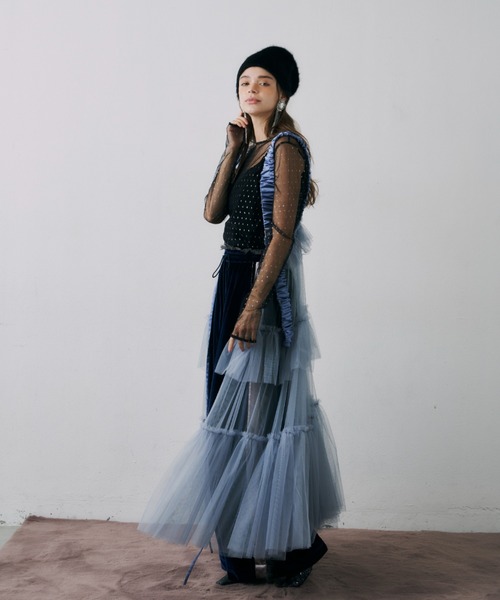 その他ブランド / j1ubylabelleetude/キャミワンピース/FREE/ポリエステル/GRY J1U by LA BELLE ETUDE 「J1U ETUDE」 キャミソールワンピース FREE