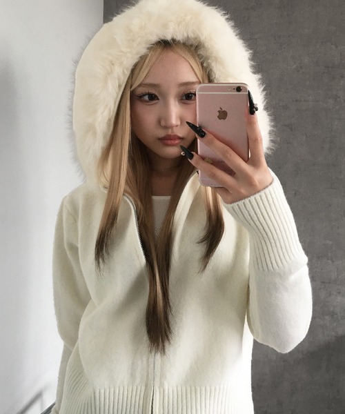 lilful ニット セーター 「25年秋冬新作」「ファー取り外し可能