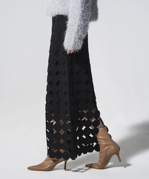 NOBLE（ノーブル） スカート 「追加」ドットモチーフニットスカート