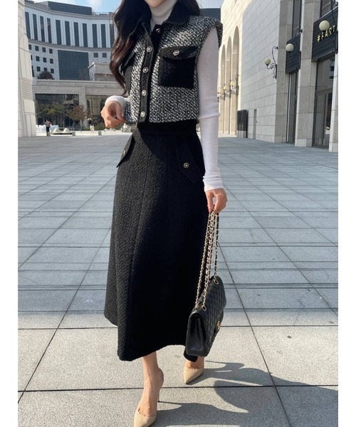 TAFFETA トップス＆スカート セットアップ Tiaclasse セットアップ 「大きいサイズ」「トップス＆スカートセット