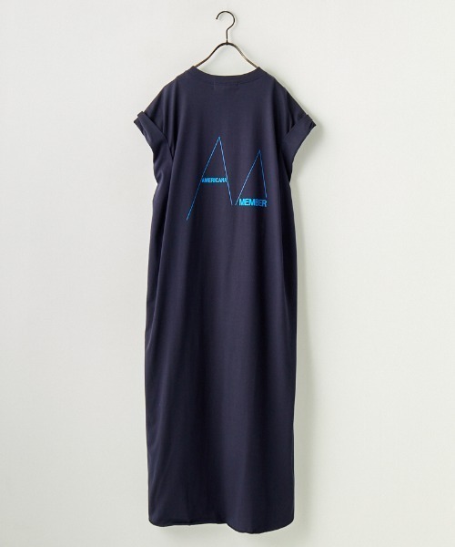 「AMERICANA」 ノースリーブワンピース ONE SIZE ネイビー レディース_画像3