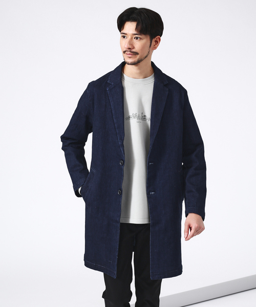 「ABAHOUSE GRAY」 トレンチコート 48 ブルー メンズ_画像4