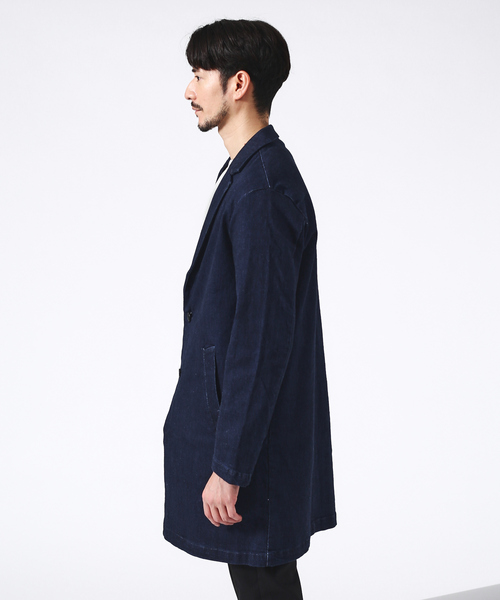 「ABAHOUSE GRAY」 トレンチコート 48 ブルー メンズ_画像5