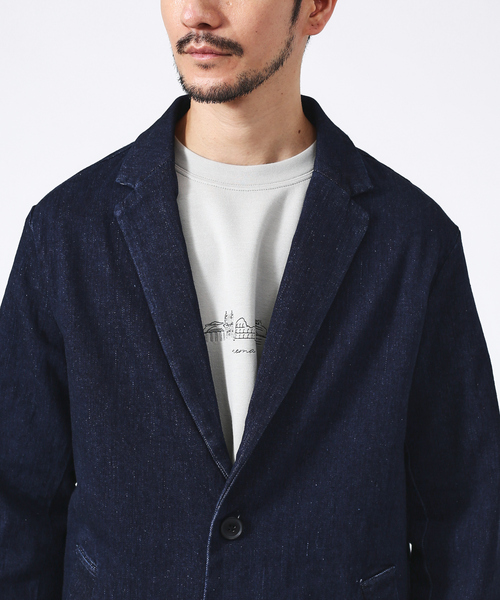 「ABAHOUSE GRAY」 トレンチコート 48 ブルー メンズ_画像7