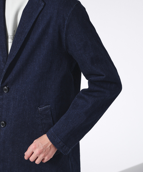 「ABAHOUSE GRAY」 トレンチコート 48 ブルー メンズ_画像8