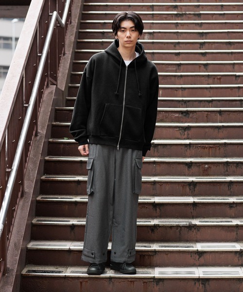 KUZIRA L ブラック パーカー tk.TAKEO KIKUCHI（ティーケータケオキクチ） パーカー スタッズ