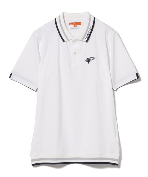 「BEAMS GOLF」 半袖ポロシャツ L ホワイト メンズの画像