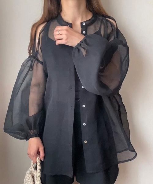 「FILLOU」 長袖ブラウス MEDIUM ブラウン レディース_画像8