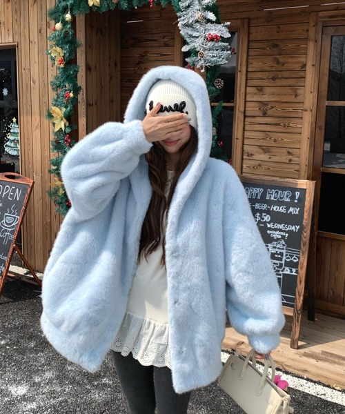 Aelina コート アウター ぷよぷよフード付きアウター レディース 
