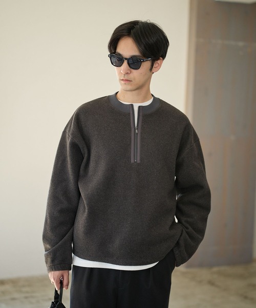 BAYFLOW（ベイフロー） セーター ニット フリースハーフZIPプル 
