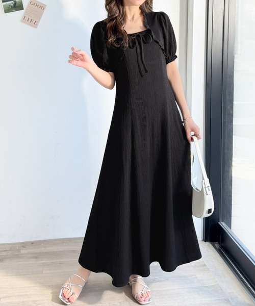 mily bilet ワンピース 「mily bilet」ボレロ見えレイヤードでスタイル