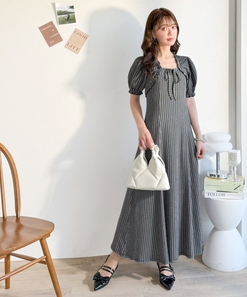 mily bilet ワンピース 夏 半袖 「mily bilet」ボレロ見えレイヤードで