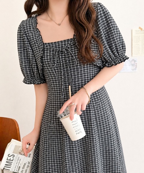 mily bilet ワンピース 「mily bilet」ボレロ見えレイヤードでスタイル