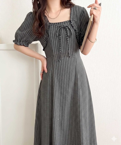 【sucrlily】petit robe étoilé ワンピース M(100) mily bilet ワンピース 「mily bilet」ボレロ見えレイヤードでスタイル