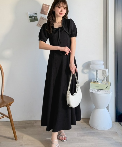 mily bilet ワンピース 「mily bilet」ボレロ見えレイヤードでスタイル