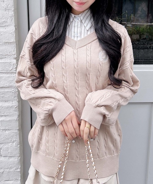 新品⭐︎Cen. ドッキングニットブラウス ニットビスチェドッキングシャツ