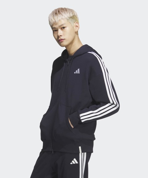 送料無料 新品 adidas M FI 3S DKフルジップパーカー＆パンツXL adidas（アディダス） パーカー エッセンシャルズ プラス ルーズ