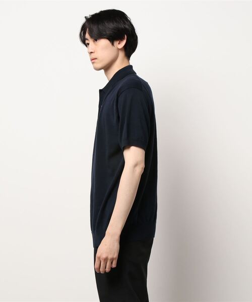 「BATONER」 半袖ポロシャツ X-LARGE ネイビー メンズ_画像2