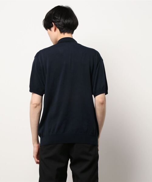 「BATONER」 半袖ポロシャツ X-LARGE ネイビー メンズ_画像3