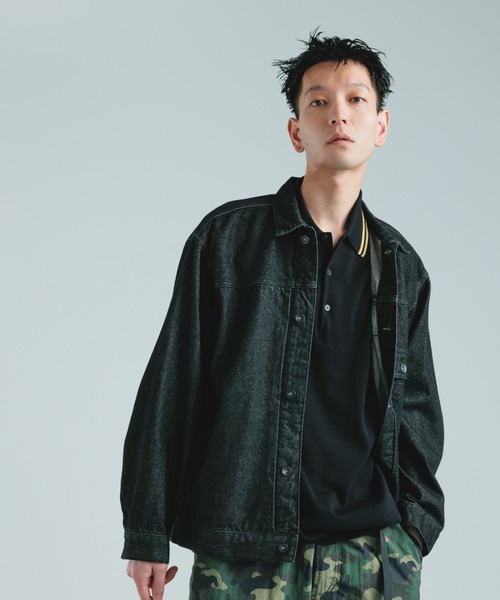 「BATONER」 半袖ポロシャツ X-LARGE ネイビー メンズ_画像5