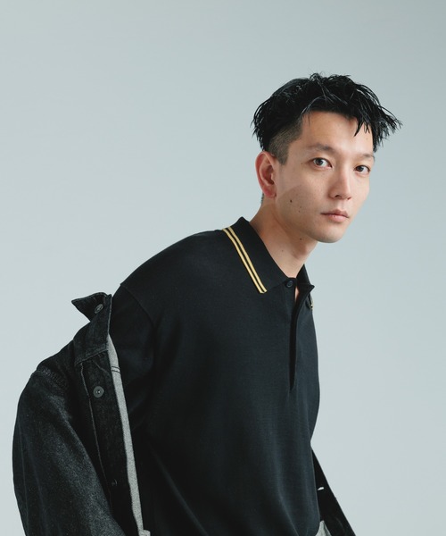 「BATONER」 半袖ポロシャツ X-LARGE ネイビー メンズ_画像6