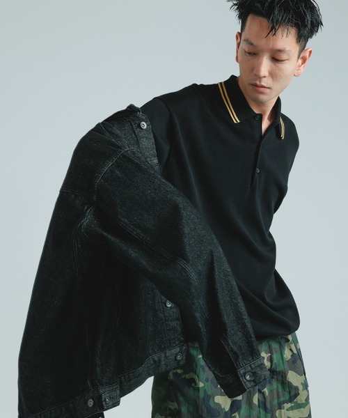 「BATONER」 半袖ポロシャツ X-LARGE ネイビー メンズ_画像7
