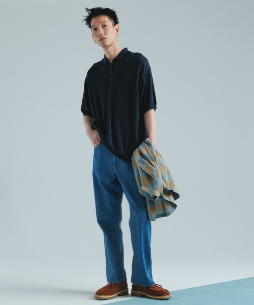 「BATONER」 半袖ポロシャツ X-LARGE ネイビー メンズ_画像8