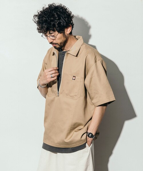 Hi-Standard REDKAP半袖ワークシャツ Lベージュ ハイスタ RED KAP（レッドキャップ） 半袖シャツ MEDIUM ベージュ メンズ