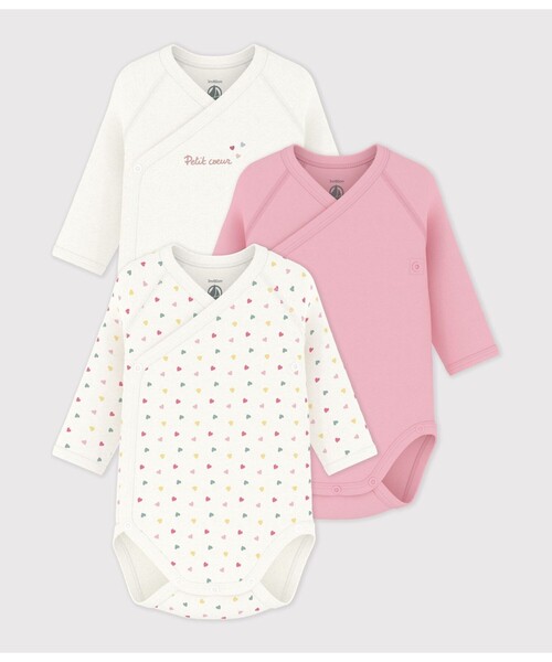 ！！！！早いもの勝ち！！！！【新品未使用】PETIT BATEAU ベビー肌着 PETIT BATEAU（プチバトー） ベビー肌着 プリント長袖あわせボディ3枚
