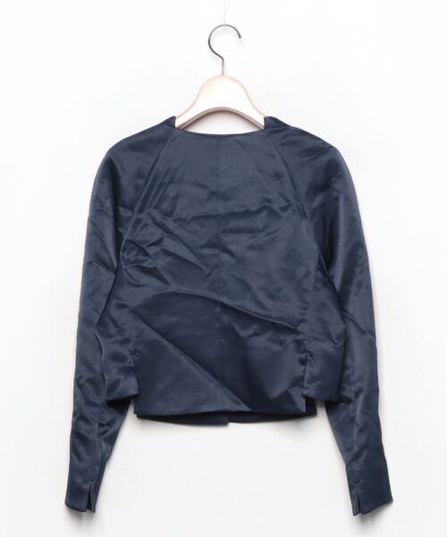 LANVIN en Bleu 「LANVIN Bleu」 ノーカラージャケット 38 ネイビー