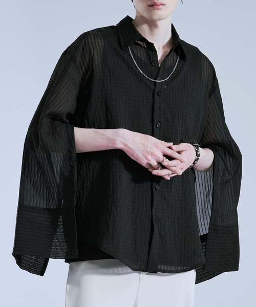Ellno Loset（エルノロゼット） シャツ ストライプシアーアーム