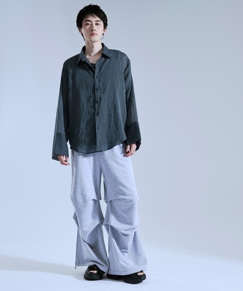 【新品未開封】ラスト一点 DRY L/S シャツ Mサイズ Ellno Loset（エルノロゼット） シャツ ストライプシアーアーム