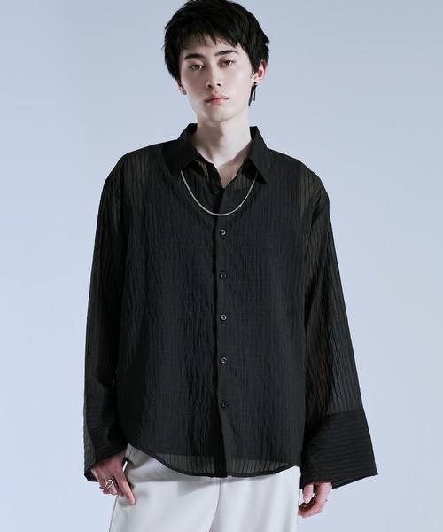 Ellno Loset（エルノロゼット） シャツ ストライプシアーアーム