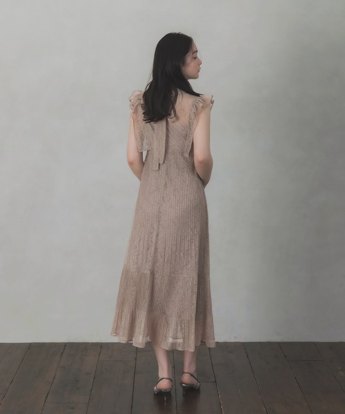 Rose of Sharon ドレス 総レースシアー肩フリルドレス : ZOZOTOWN